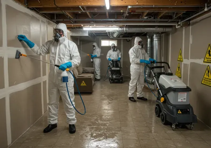 Basement Moisture Removal and Structural Drying process in Greenfields, PA